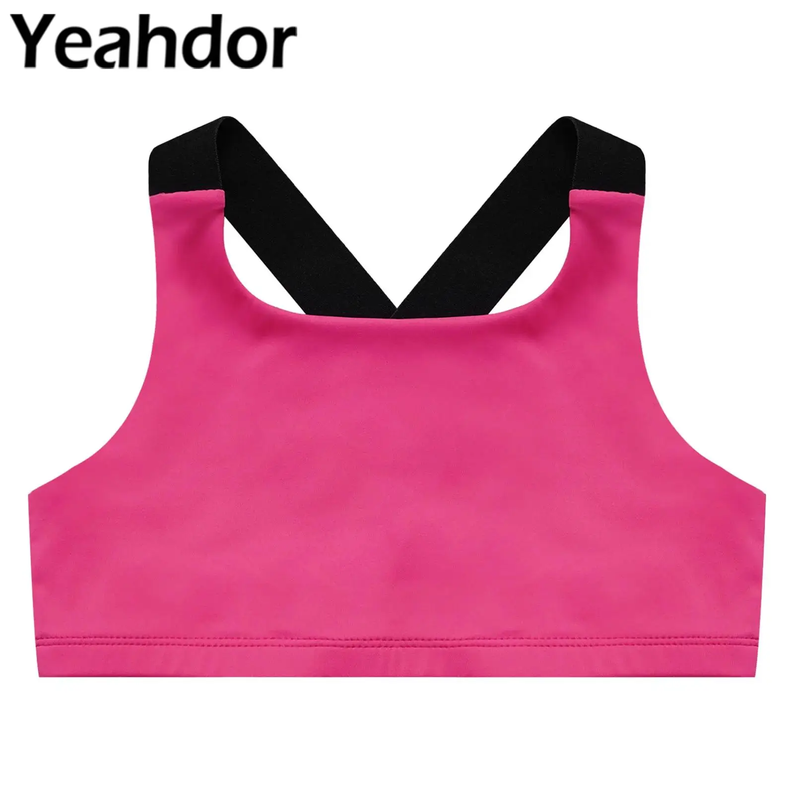 Kids Girls Athletic Crop Tops Ballet Dancewear Gym Yoga Workout Tank Tops Dance Sports Bras Tops Gymnastics Active Tanks Vest