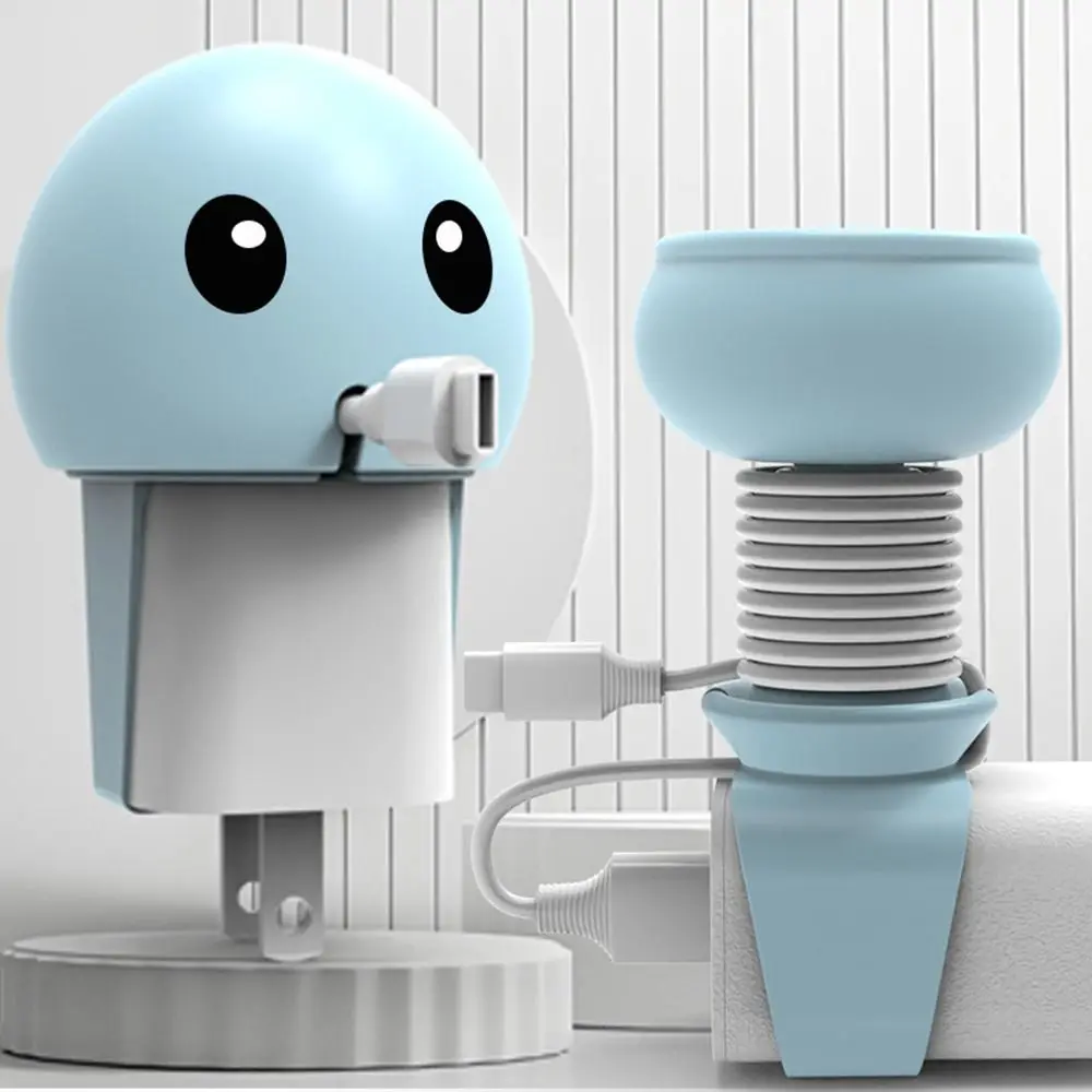 Portable Data Cable Winder Cartoon Silicone Binding Belt Desktop Cable Storage Buckle Multi-function Data Cable Protective Cover