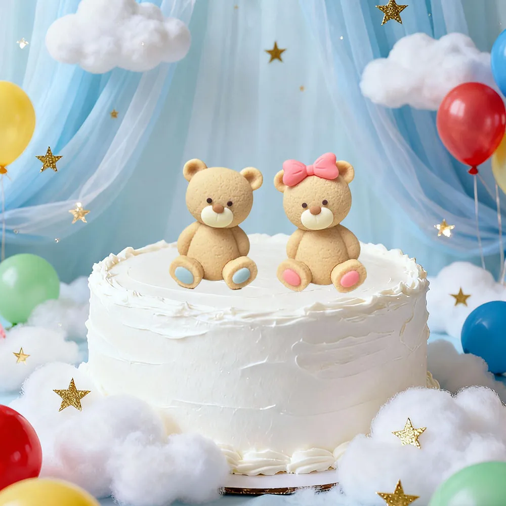 Geschlecht offenbaren Bären-Kuchenaufsätzen, Bären-Kuchendekorationen für Jungen und Mädchen, Babyparty, Geschlecht offenbaren Geburtstagsparty-Dekorationen – Detail 5