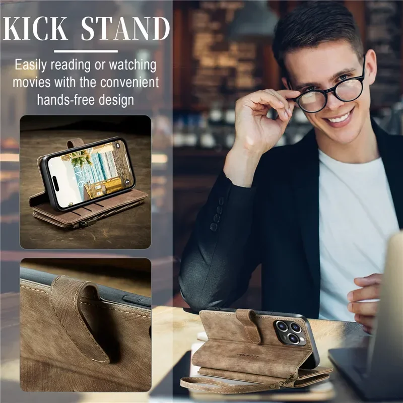 الفاخرة الحبل محفظة جلدية بطاقة جراب هاتف آيفون 17 الهواء 16E 16 برو ماكس 15 زائد 14 12 13 11 XS XR X البريدي الوجه حامل غطاء #2