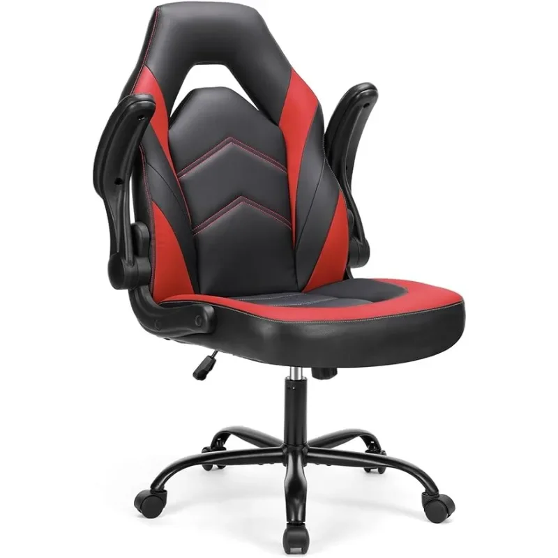 

Gaming Chair - Computer Chair Ergonomic Office PU Leather Desk Executive Adjustable Swivel Task with Fli