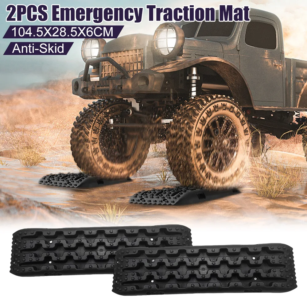 

2Pcs Anti-Skid Traction Board Car Emergency Escape Mat Recovery Traction Assistance for Off-Road Sand Mud Snow Vehicles Accessor