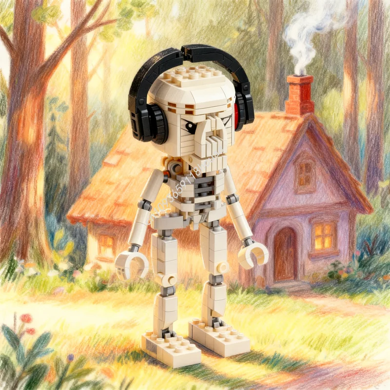 

204pcs MOC Seasonal Halloween DJ Skeleton Model Building Blocks Construction Christmas Gift Toy DIY Education Creative Idea