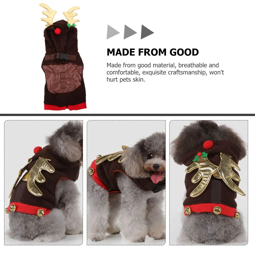 

Xmas Pet Costume Christmas Dog Clothes Comfortable Puppy Clothing Cute Antler Design Fun Party Wear Pet Clothes