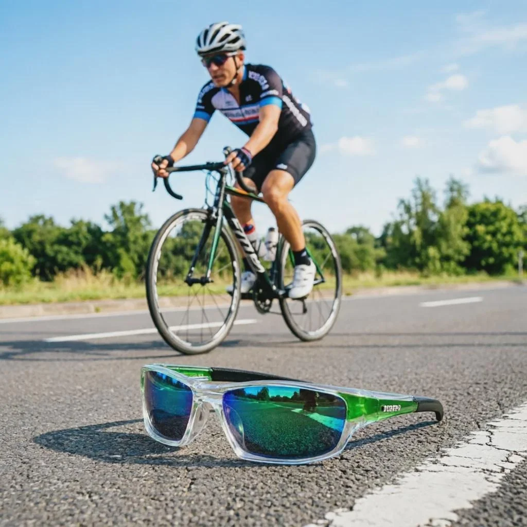 

Cycling Green Mirror Reflection Polarized Sun Glasses Men UV400 UV100% Fishing Sunglasses Women