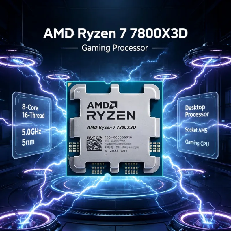 AMD Ryzen 7 7800X3D Processor 100-100000910 5.0GHz 8-Core 16-Thread 5nm 96M Cache AM5