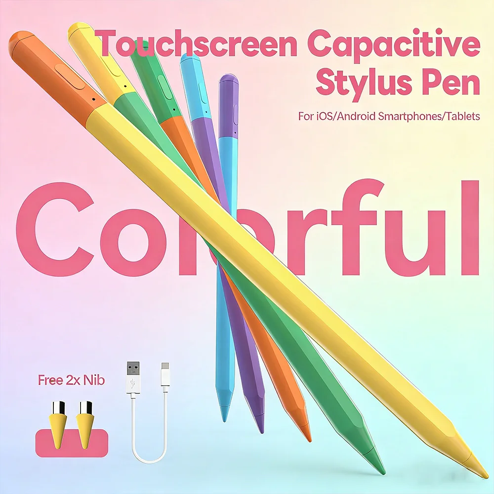 Universal Stylus Pen Battery Display, Active Fine Point Touch Pen for iPad Android Huawei Xiaomi Tablet