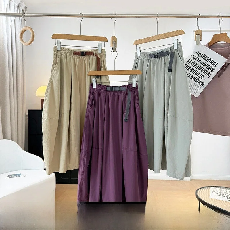

Outdoor Bloomer Skirt Women's Summer Cool Feeling Comfortable Waterproof Elastic Waist Half-length Skirt Standard Fit 2026