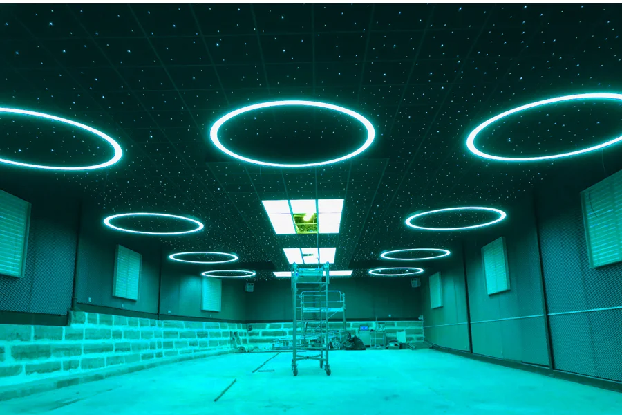 ECOJAS Rgb Led Smart Ceiling Chandelier Lamp Remote Control Bedroom Chandeliers for Living Room Party Decoration Led Light