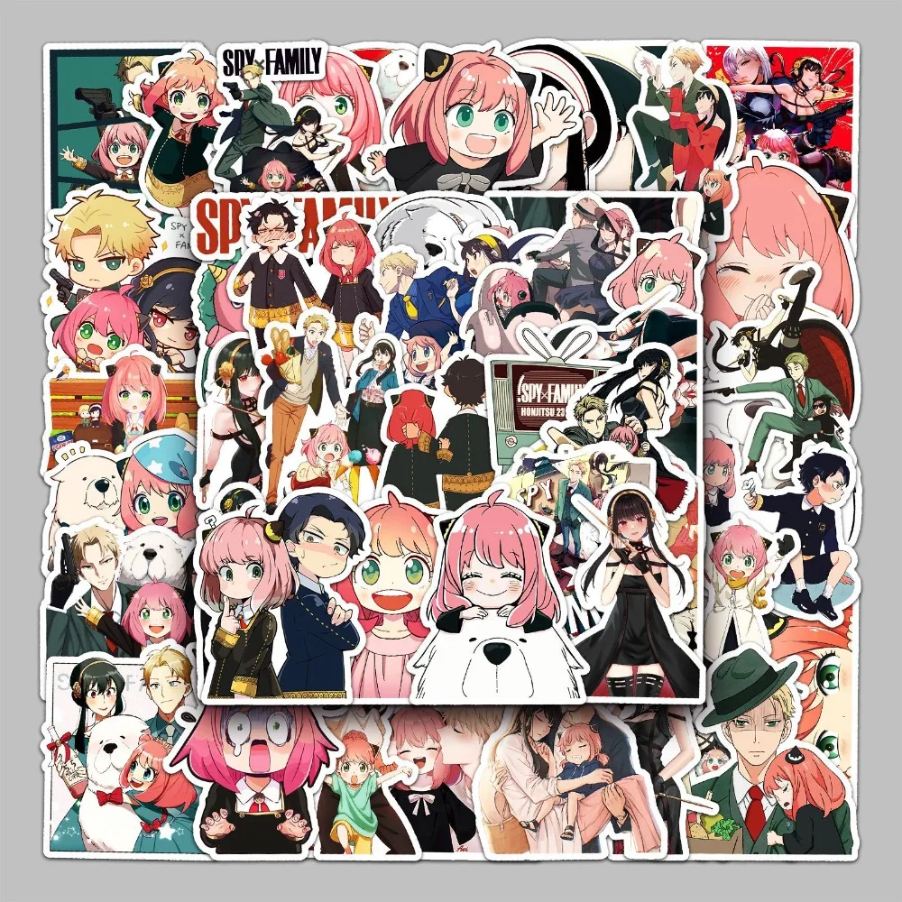50 قطعة أنيمي الجاسوس × الأسرة الكتابة على الجدران ملصقات حقيبة القرطاسية الكمبيوتر المحمول الغيتار الهاتف الخليوي DIY بها بنفسك تزيين الشارات #3