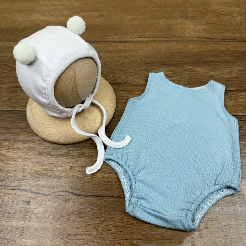 ❤️Newborn Photography Clothing Hat+Jumpsuit 2Pcs/set Studio Baby Photo Props Accessories Infant Shot Clothes Outfits Fotografia