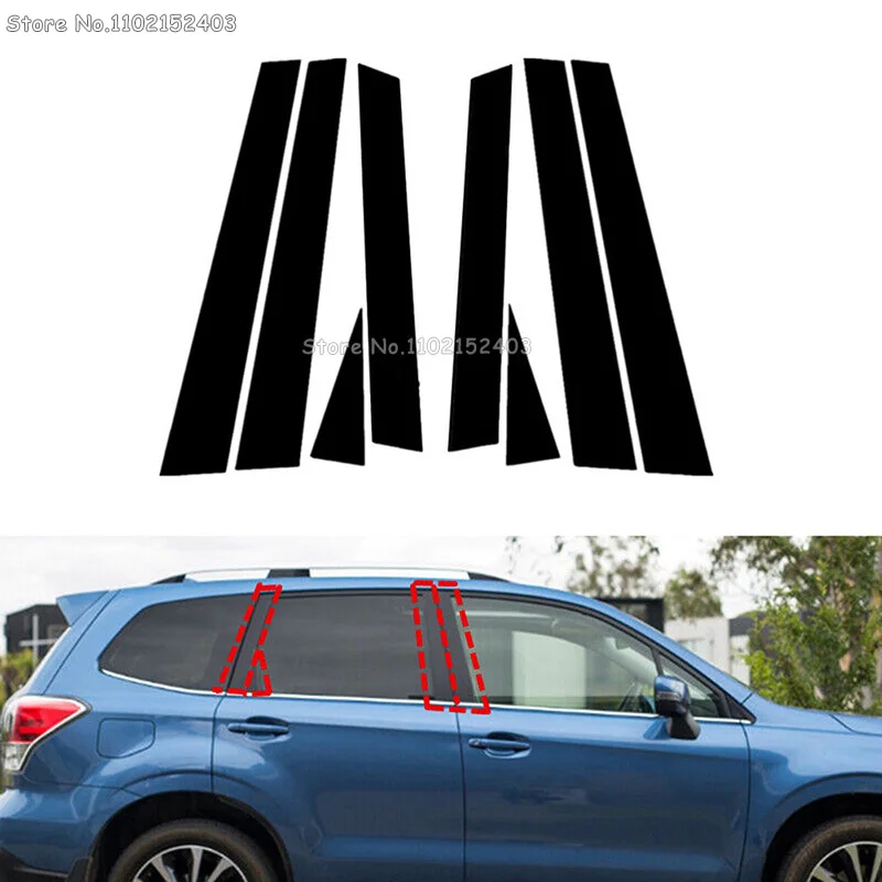 8Pcs Car Pillar Posts for Subaru Forester 2013 2014 2015 2016 2017 2018 Door Window Trim Stickers Decoration Styling Accessories