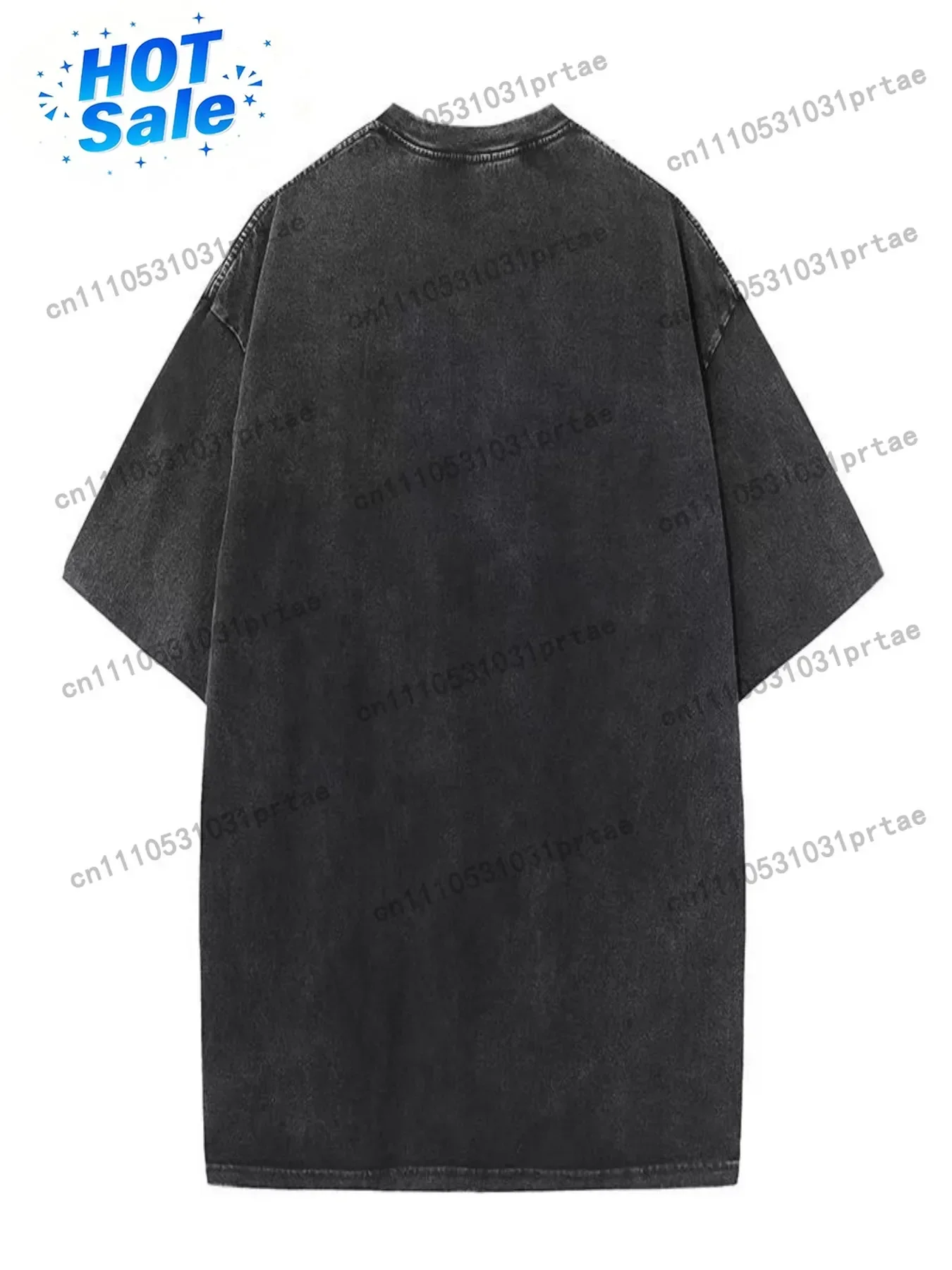 Men'S Heavily Washed Vintage T-Shirt - Featuring a Worn Look And Soft, Breathable Material, Dark Gray/Black Retro Street Style w