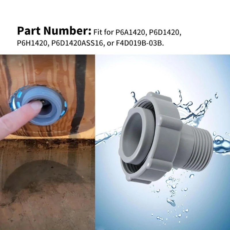 R9CD Durable Pool Hose Connector Leakfree Fit for P6A1420 P6D1420 P6H1420 F4D019B-03B