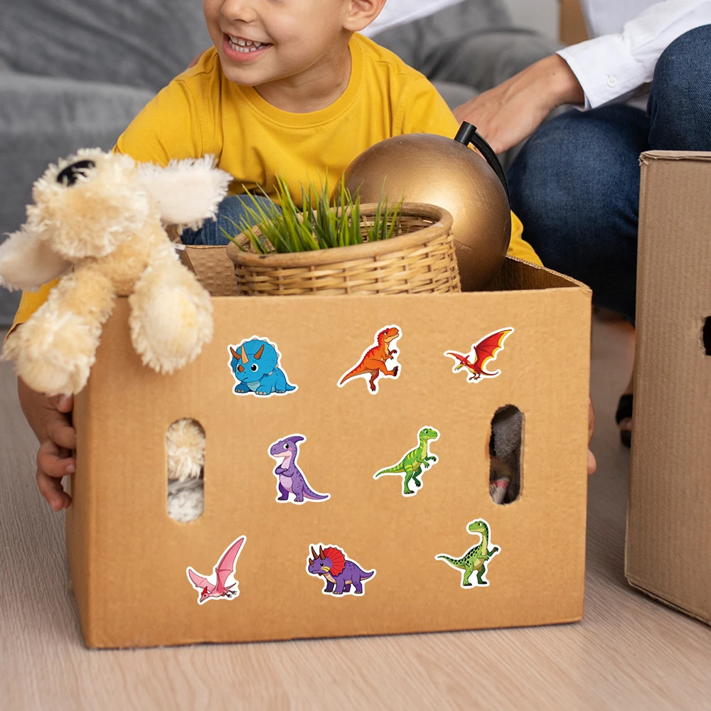 10/50/100pcs Cute Baby Dinosaur Stickers Waterproof Vinyl Graffiti Decals for Kids Laptop Water Bottle Phone Scrapbook DIY Decor view 6
