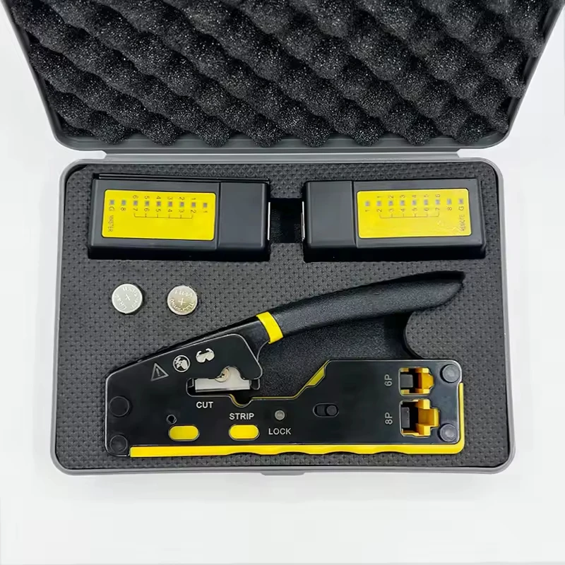 Network Tool Set RJ45 Crimping Tool for Cat5 Cat6 Cat7 Wire Stripper, Network Tester, Network Repair Kit Ethernet Testers