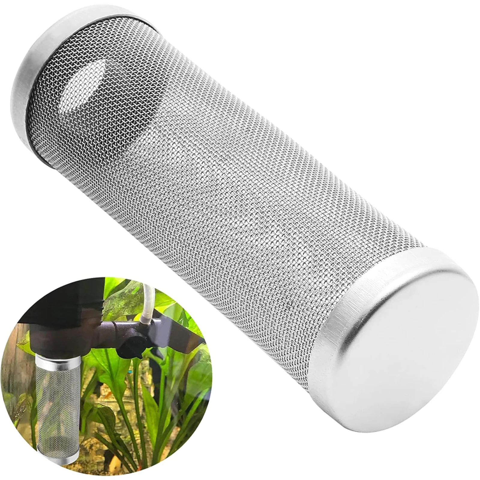Fish Tank Stainless Steel Inlet Case Mesh Shrimp Nets Special Cylinder Filters Inflow Inlet Protect Aquarium Accessories
