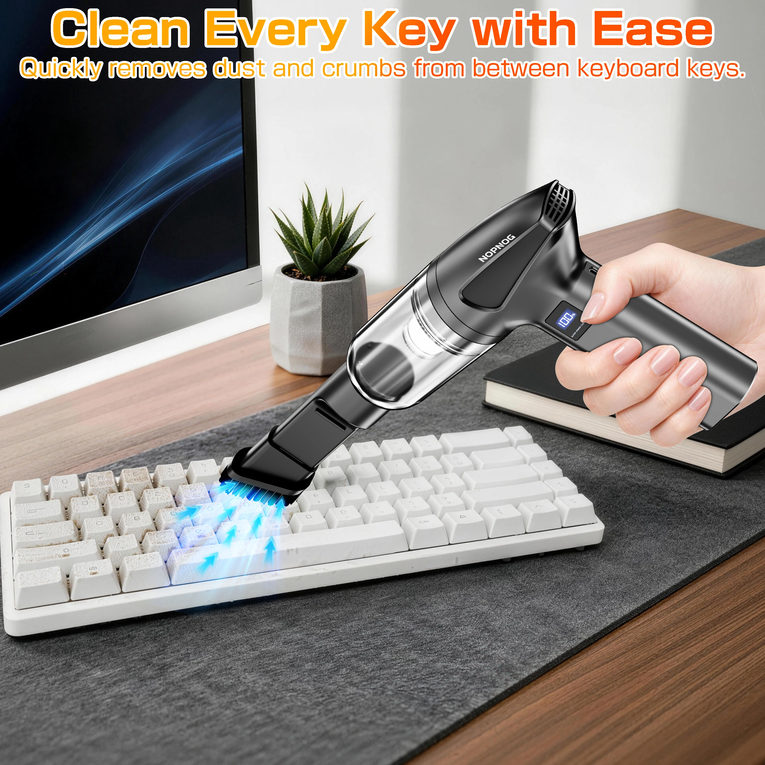Electric Dust Collector Vacuum Cleaner Air Duster Cleaning Tool Universal for Car Computer Keyboard Camera Home Sofa Living Room