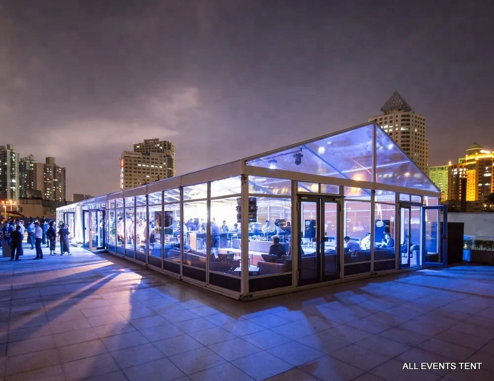 10x20 Clear Aluminum Frame Roof Canopy Tent With Waterproof Transparent Top For Outdoor Party & Wedding Events (All Seasons)