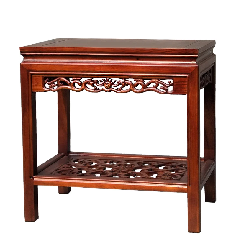 

Solid wood flower stand, Chinese style stone table, indoor decoration, corner table