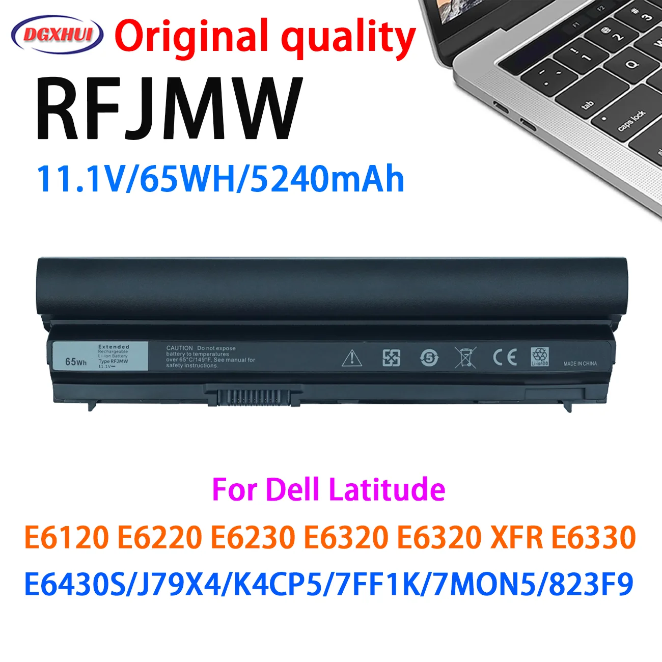 FRR0G RFJMW 60Wh Laptop Battery for Dell Latitude E6230 E6320 E6330 E6120 E6220 E6430S 7FF1K 823F9 9GXD5 CPXG0 K4CP5 Y61CV J79X4