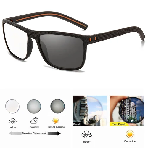 Imagen 2 del producto Gafas graduadas para hombre, gafas de lectura fotocromáticas cuadradas, gafas para presbicia terminadas, moda para exteriores, lectores descoloridos