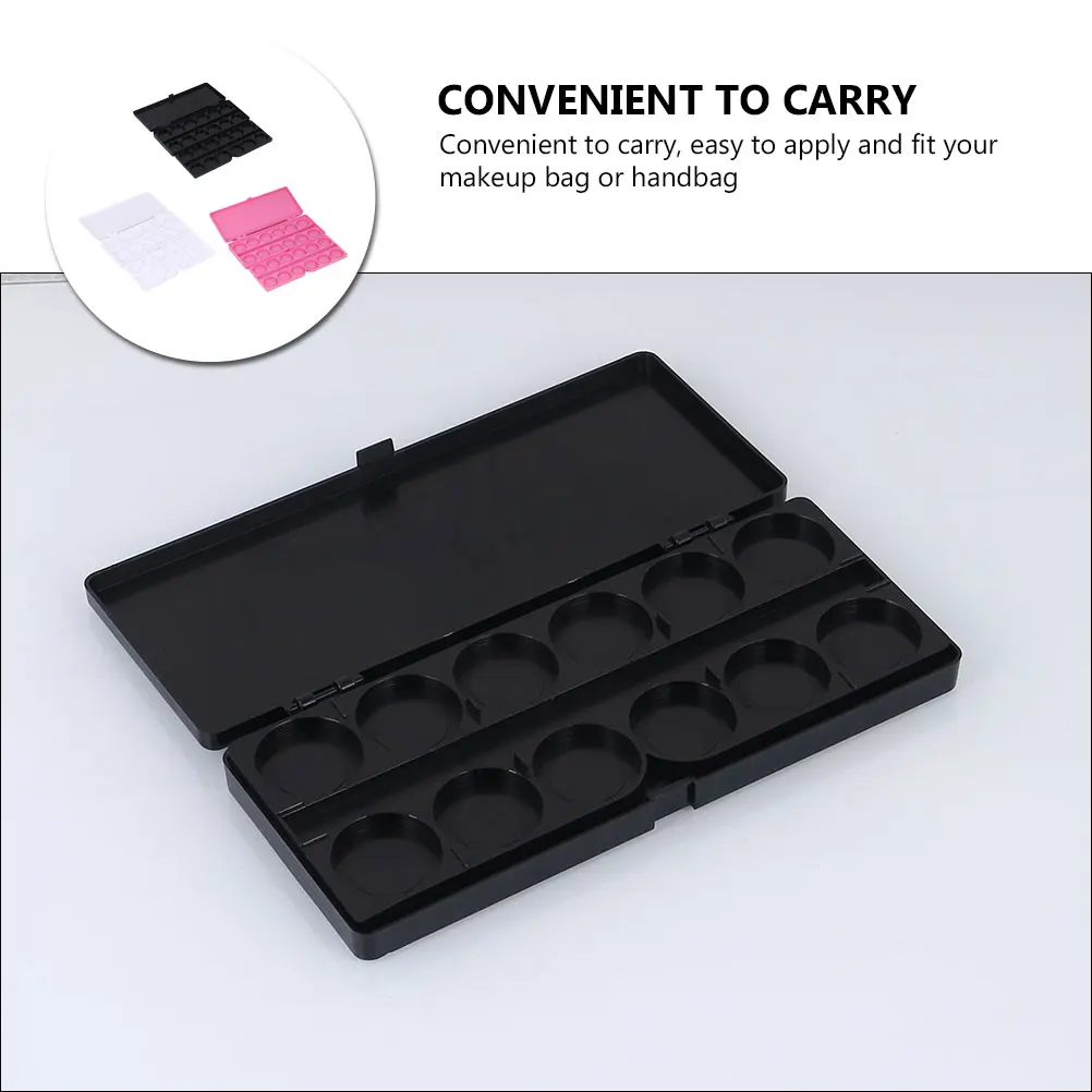3Pcs Pigment Trays Compact Plastic Closed Case Smooth Texture Easy Clean Watercolor Pigment Tray Nail Drawing Plate Manicure