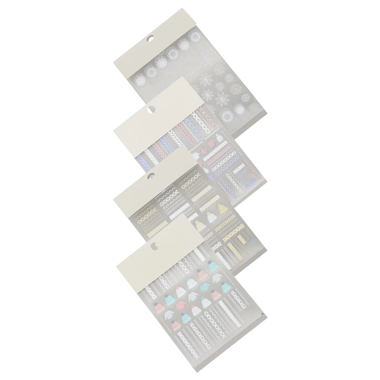 4Sets Nail Art Stickers Kerst Sneeuwvlok Trui Patroon Manicure Decoratie DIY Vingernagel Decals Kerst Stijl Nail Art Decoratie