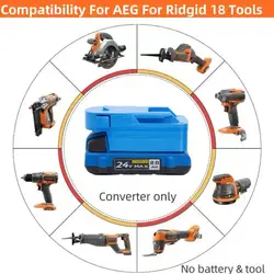 Batteries Converter Adapter For Kobalt 24v To For Dewalt/Bauer/Craftsman/RIDGID/Milwaukee Tools (without battery and tools)