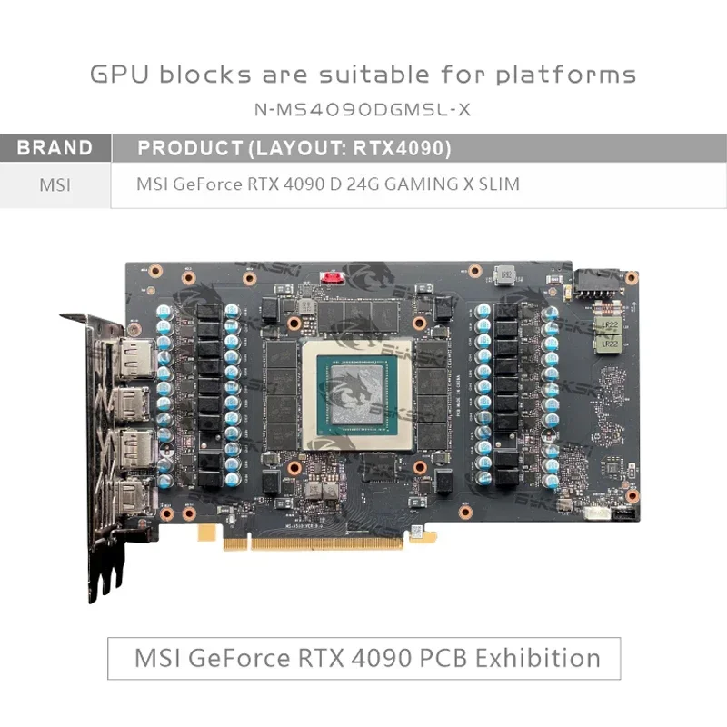 Imagem -03 - Bykski-bloco Gpu para Msi Geforce Rtx 4090 d 24g Gaming x Slim Placa de Vídeo Refrigeração a Água Radiador de Cobre Argb N-ms4090dgmsl-x