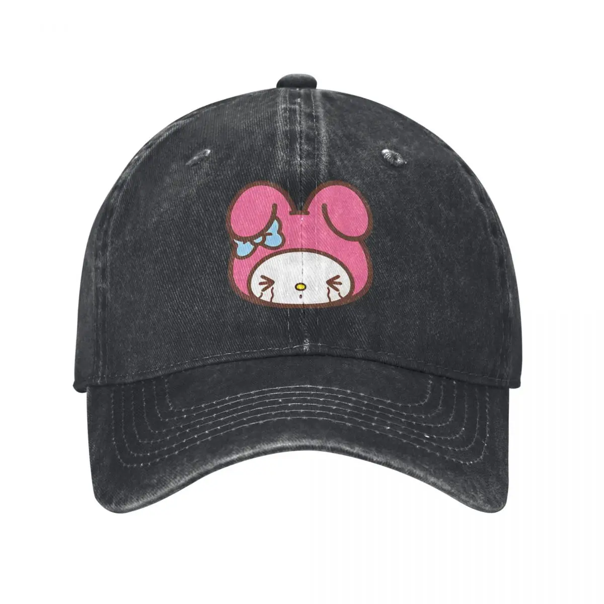 My Melody Cry Cute Cartoon Baseball Cap Vintage Distressed Washed Japanese Anime My Melo Headwear Unisex Outdoor Running Cap Hat