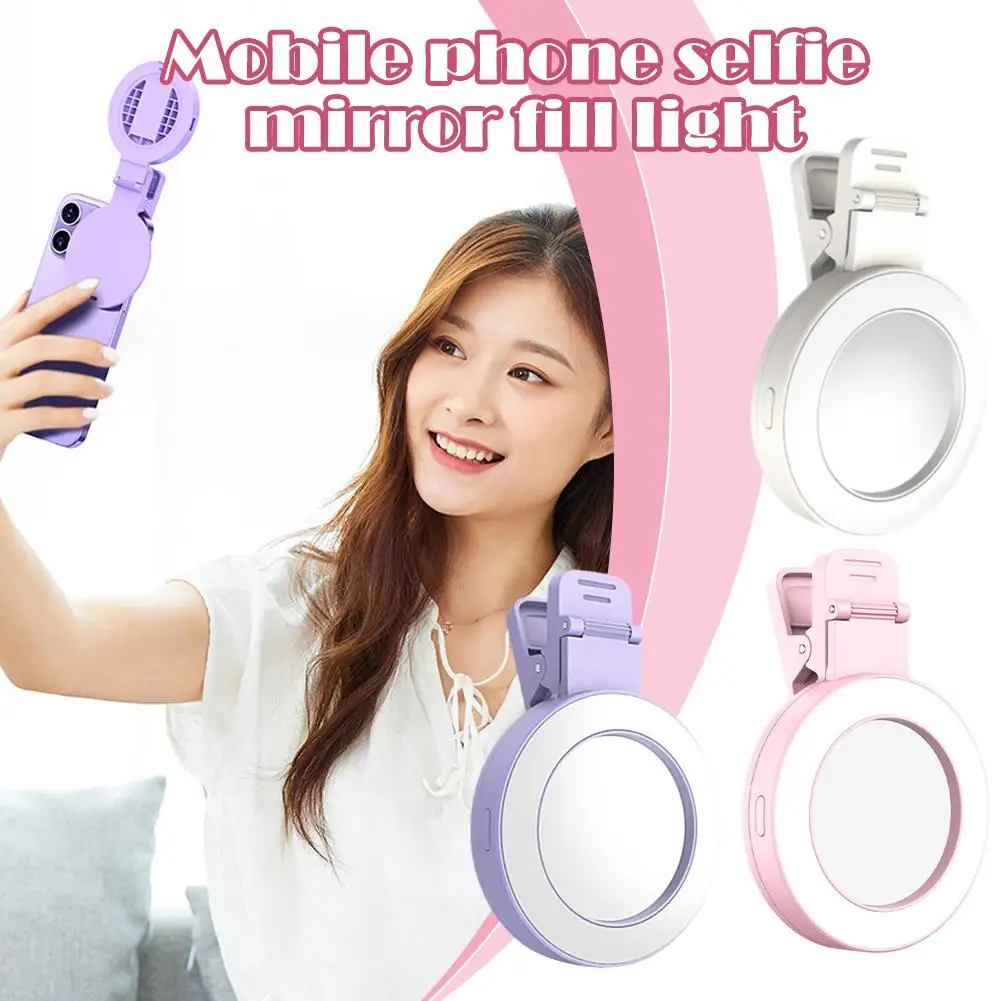 The New Mobile Phone Selfie Mirror Fill Light Selfie Be Front With Control Bluetooth And Artifact Adjusted Back Can Remote E5U0