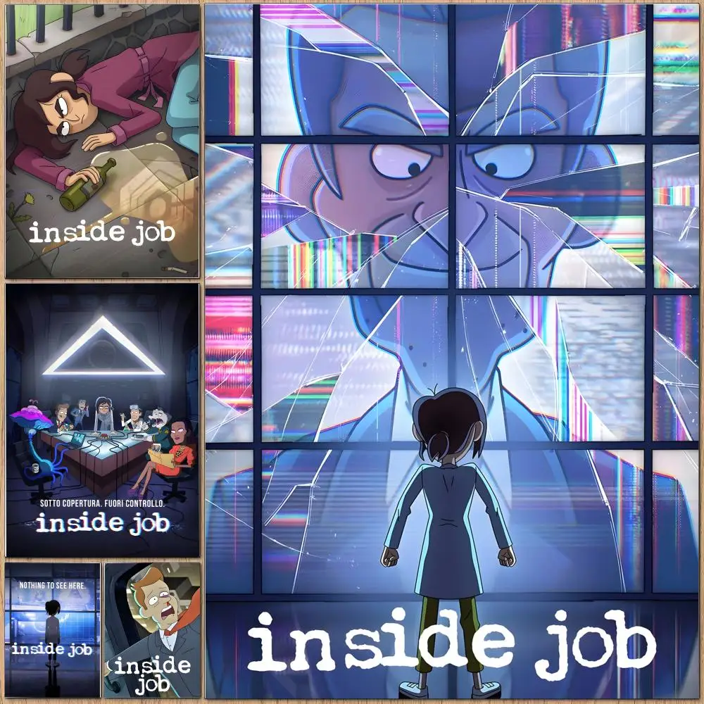 Beliebtes Anime 'Inside Job' Poster HD Wasserfest Selbstklebende Wandkunst für Vielseitige Anwendungen
