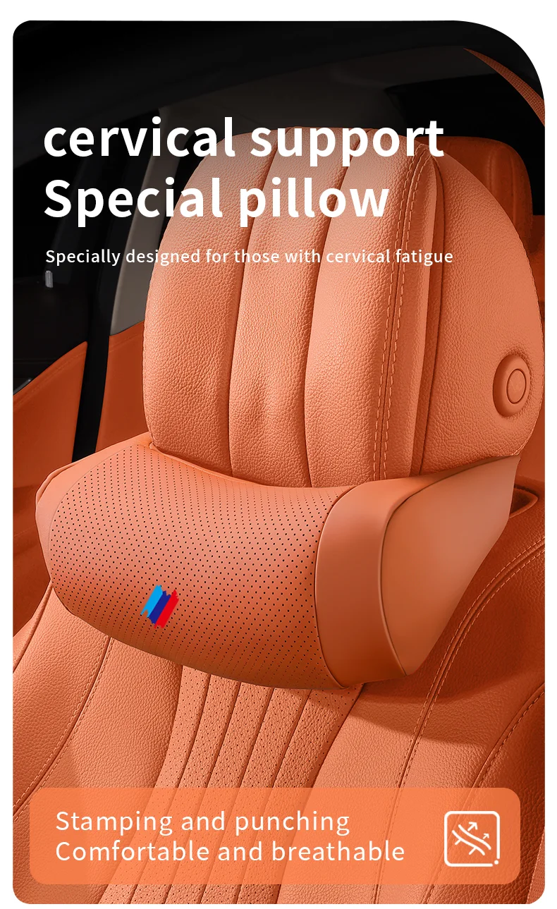 Für BMW M Power X3 X4 X5 X7 E36 E39 E46 E60 E65 E90 F10 F15 F20 F25 F30 G20 G30 Auto-Kopfstütze Nackenstütze Sitz Weiches Nackenkissen – Detail 1