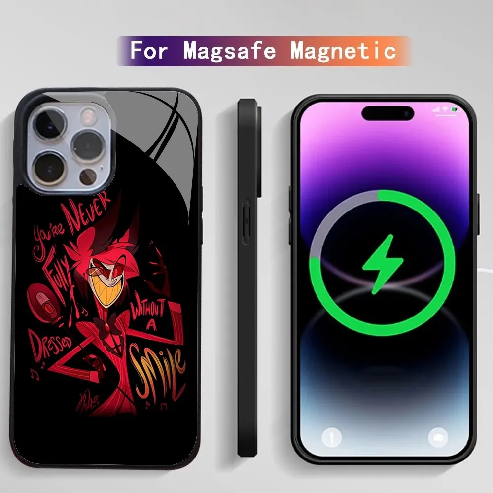 H-Hazbin H-Hotel Phone Case For IPhone 15 14 13 Pro Max 11 12 Mini Alex Mirror For Magsafe Wireless Charging Cover