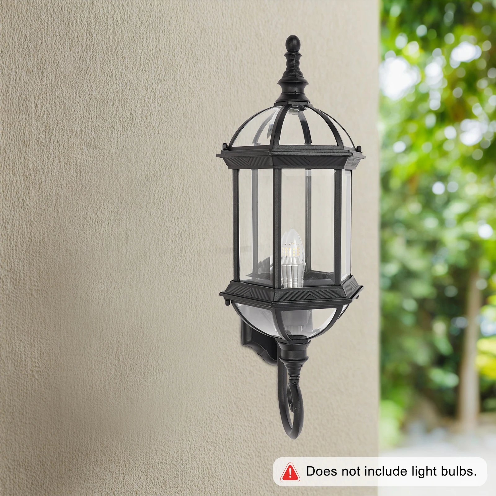 Applique murale extérieure rétro 24-240V, lanterne murale extérieure noire, applique extérieure étanche sans ampoule E27