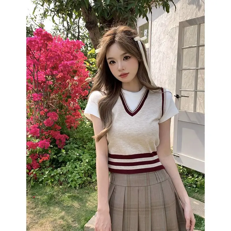 Korea Vintage Long Plaid Skirt Women High Waist A-line Fashion Preppy Midi Pleated Skirt School Uniform