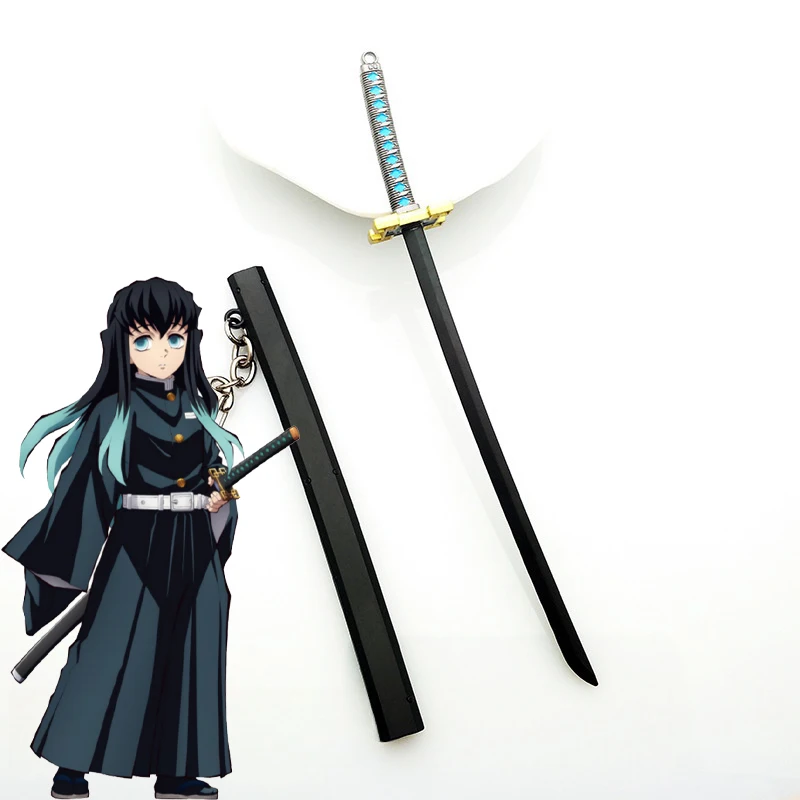 6,7 Zoll Metall-Dämonentöter-Katana Anime Kimetsu No Yaiba Tanjirou Ninja-Messer Echtes Japanisches Katana Mini-Samurai-Säbel Spielzeug Geschenk
