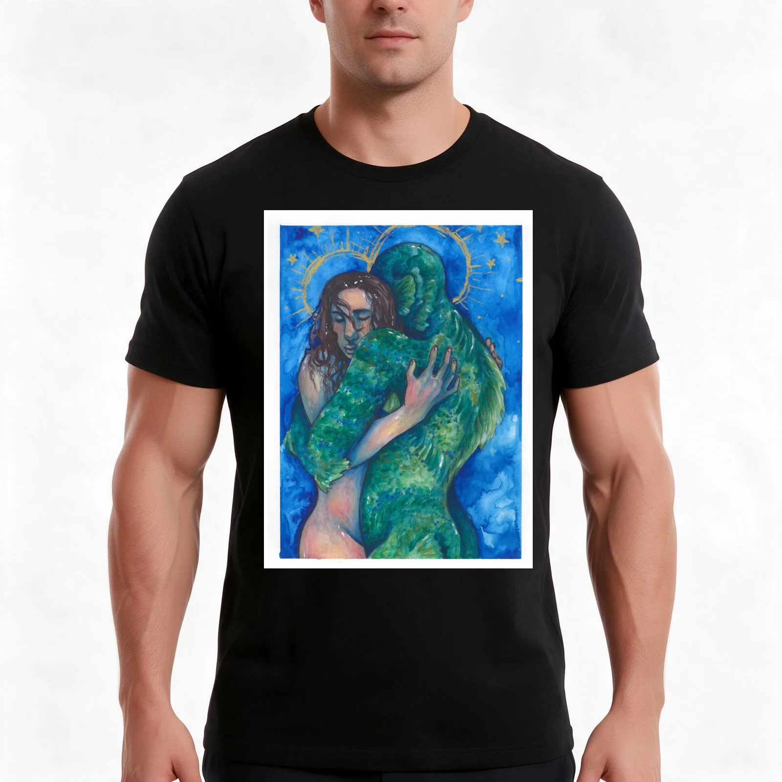 The Shape of Water T-Shirt, Summer Casual Cotton Tee, Oversized Streetwear Tops, Vintage Graphic Print, Loose Fit Short Sleeve