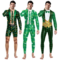 Cosplay Bodysuit Men Saint Patrick's Day Party Outfit Catsuit Jumpsuits Performance Costumes Party Zentai Suit Fancy Clothing