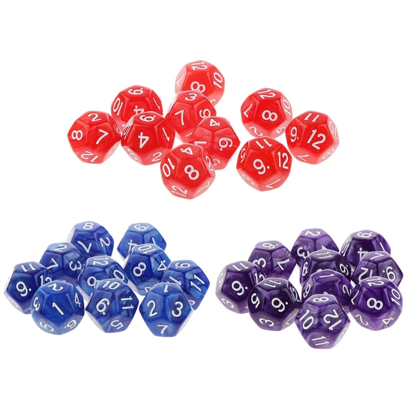 10pcs/lot 12 Sided Polyhedral Pub Club Game Family Party Acrylic