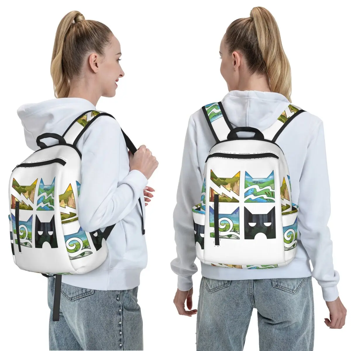 Classic Four Warriors Warrior Cats Logo Backpack Daypack Large Capacity  BookBag School Bag Shoulder Bags for Men Women
