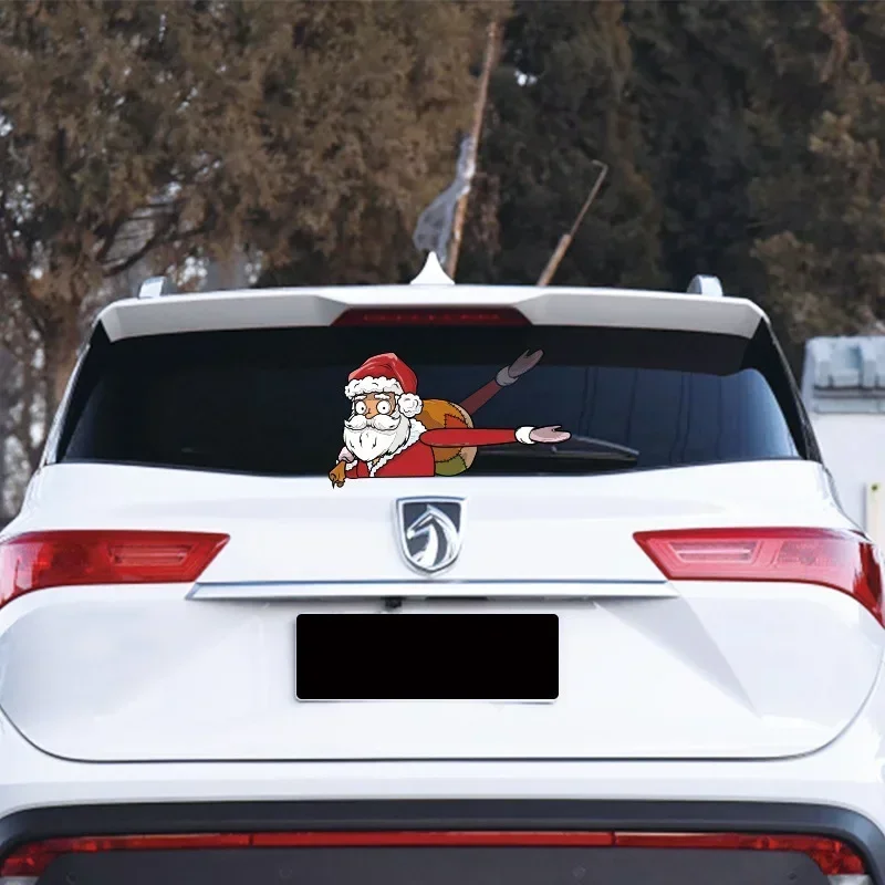 New Car Window Stickers Rear Wiper Stickers Santa Claus Snowman Sticker For Car Christmas Decoration Dropship