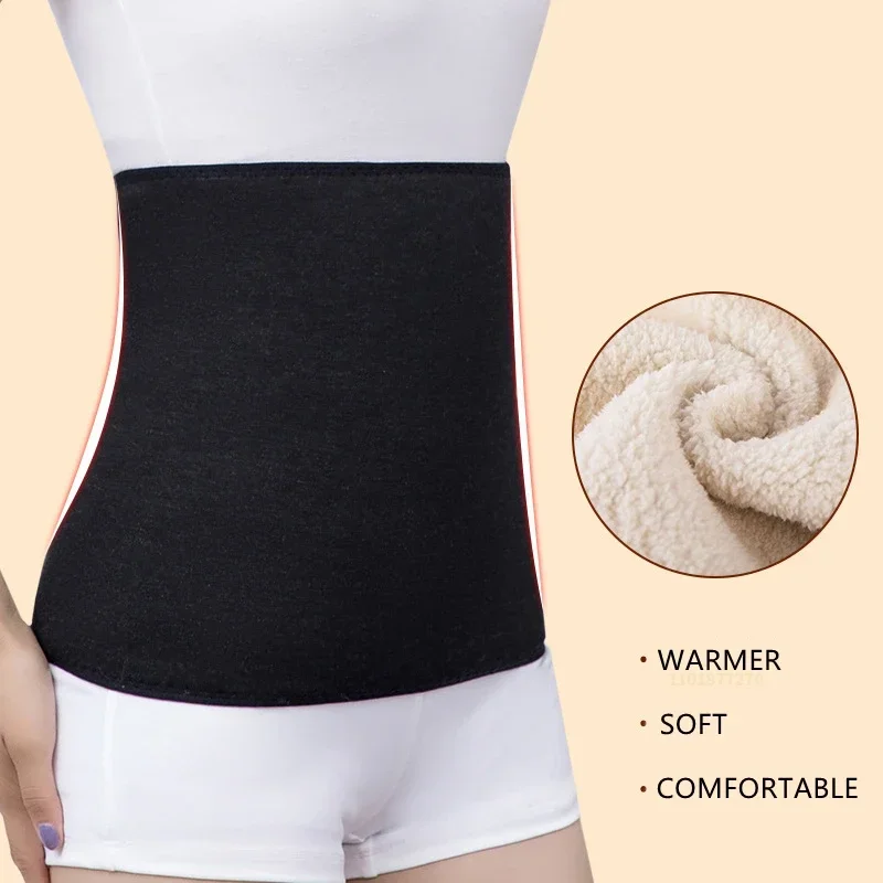 Thicken Cashmere Waist Warmer Winter Wool Thermal Abdominal Belt Elastic Waist Support Belt Stomach Protector Wrap Band Unisex