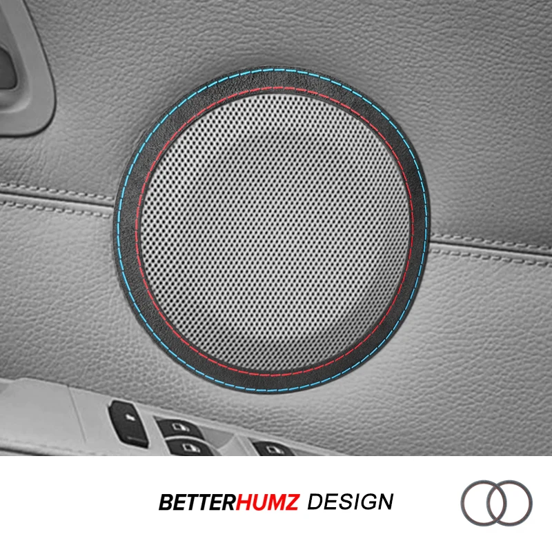 Für BMW E90 E92 E93 Serie 3, aus Alcantara/Kohlefaser-Leder, Auto-Innentür, Hupe, Lautsprecher-Panel-Zieraufkleber, Zubehör