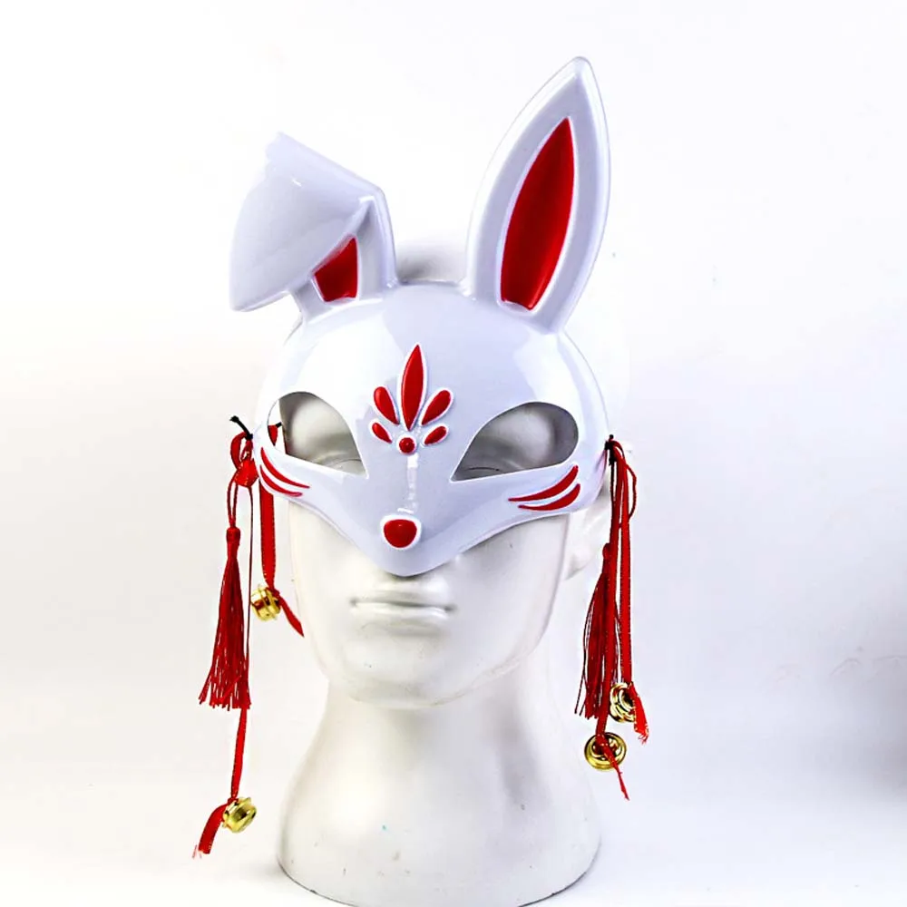 Kunststoff Cosplay Japanische Anime Maskerade Party Volle Gesicht Kaninchen Cosplay Maske Party Maske Requisiten Kaninchen Maske Party Requisiten