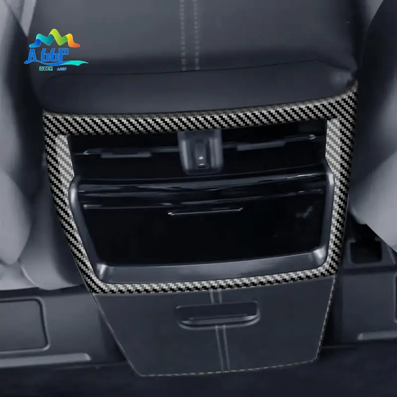 

A66P-Car Carbon Fiber Rear Air Condition Vent Outlet Frame Anti-Kick Panel Cover Trim Replacement For Toyota Alphard 40 Series 2
