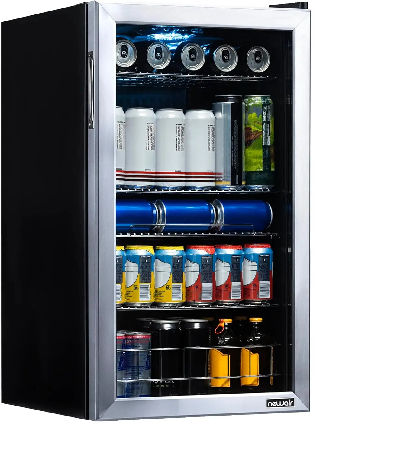 NewAir Beverage Refrigerator Cooler | 126 Cans Free Standing with Right Hinge Glass Door | Mini Fridge Beverage Organizer Perfec