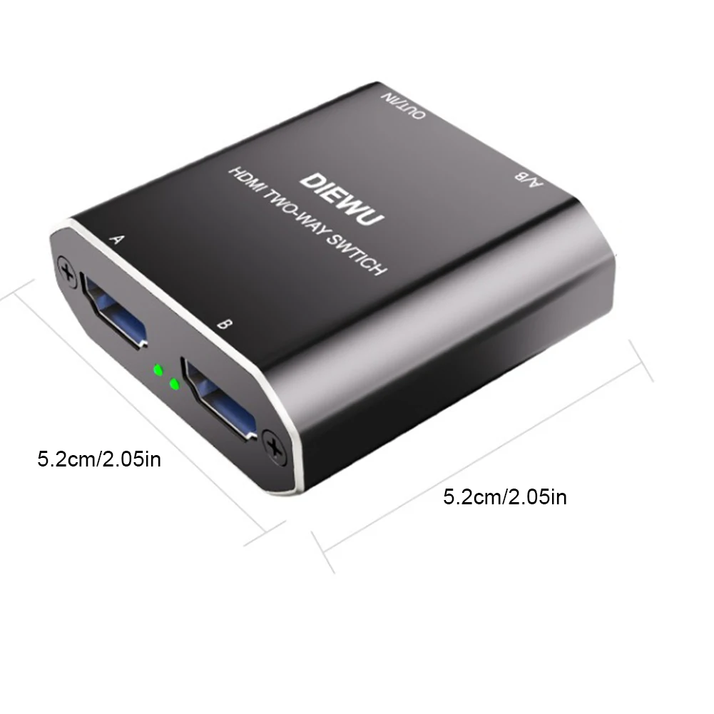 노트북 PC 모니터 TV 프로젝터용 양방향 어댑터, HDMI 호환 스위처, 2 포트, 4K, 60Hz, 1080P, 120Hz