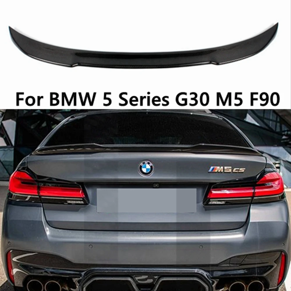 2016-2023 FRP Forged carbon For BMW 5 Series G30 G38&M5 F90 CS Style Carbon fiber Rear Spoiler Trunk wing